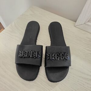 Karl Lagerfeld Black Slide Sandals